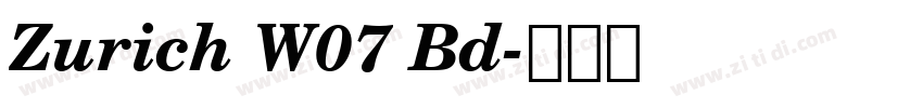 Zurich W07 Bd字体转换